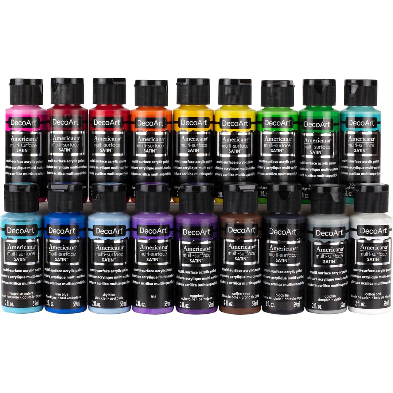 Americana® 18 Color Multi-Surface Satin Acrylic Paint Set